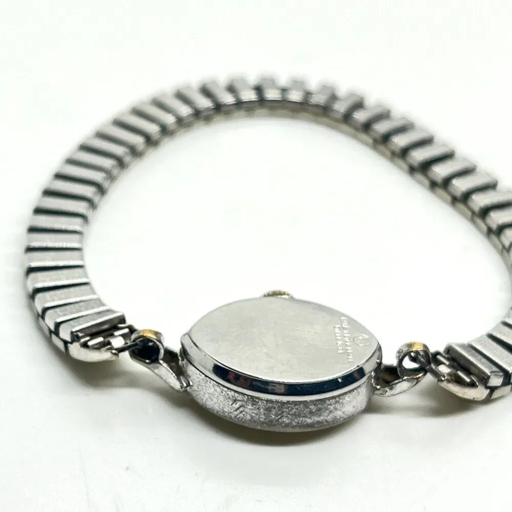VINTAGE WALTHAM WATCH 17 Jewels Ladies Oval Stretch Bracelet Parts Repair